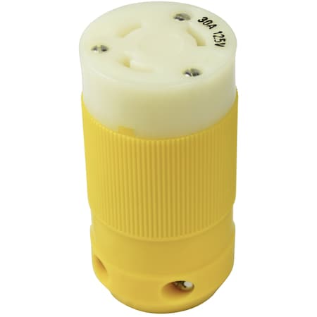 Marinco Locking Connector, L5-30R, 30 A, 125V AC, Single Phase, 2 Pole 305CCRS